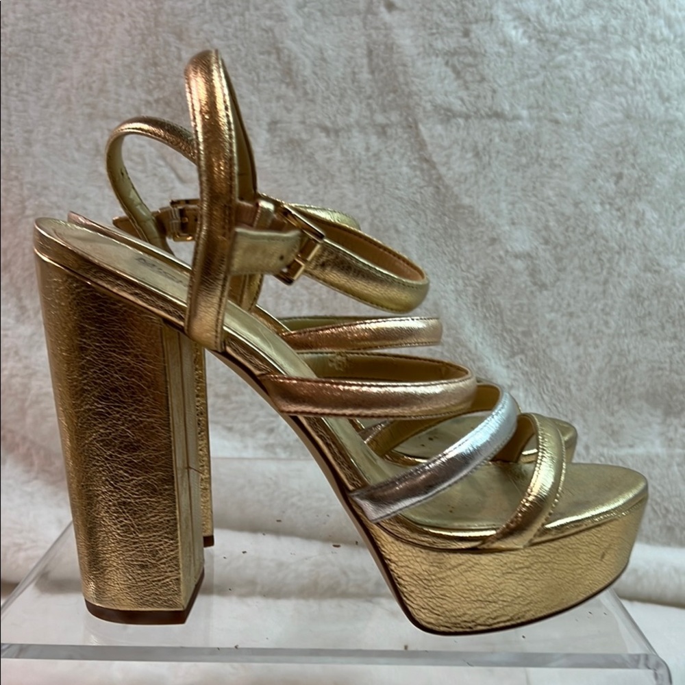 Michael Kors Gold and Silver Strappy Heels - Picture 4 of 4